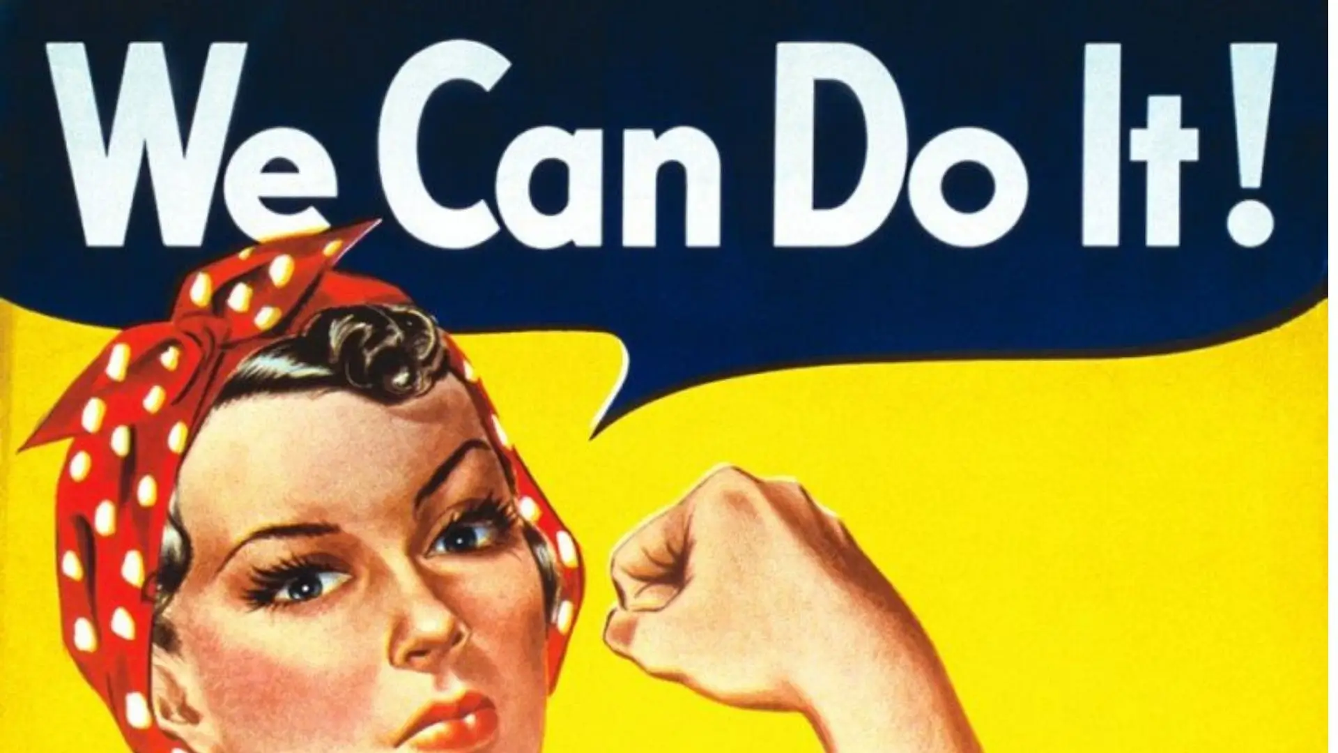 Illustration rétro d’une femme levant le poing avec le message « We Can Do It! », symbole de motivation et d’émancipation